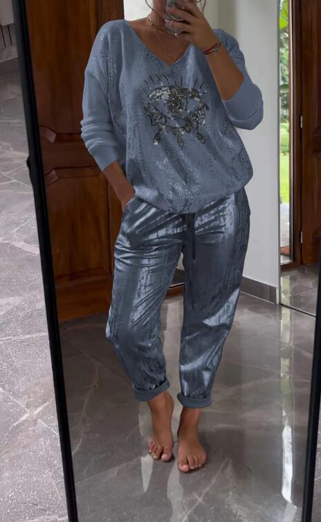 Noraberg | Sæt med paljetmønster og bukser