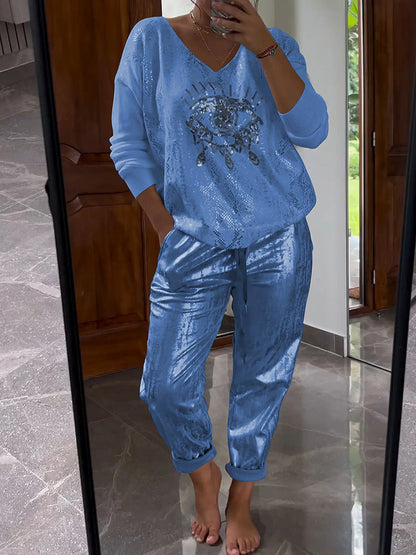 Noraberg | Sæt med paljetmønster og bukser